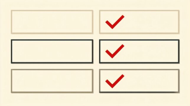 A visual task tracking tool displays empty boxes with checkmarks for completed steps,