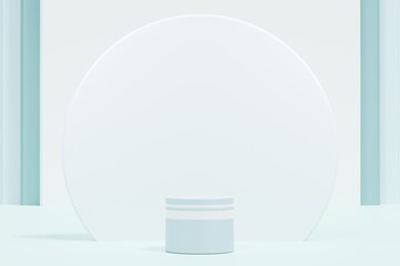 Minimalist 3d Podium for Product Display on Abstract Backdrop