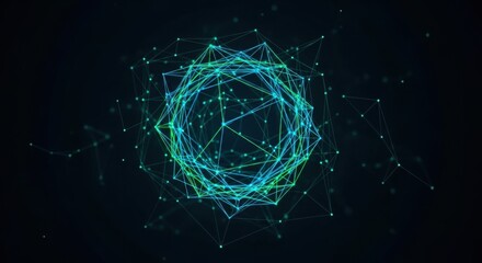 Abstract Glowing Geometric Network Sphere