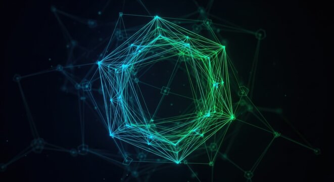 Abstract Glowing Geometric Network Sphere