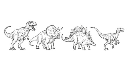 Illustration of various dinosaurs