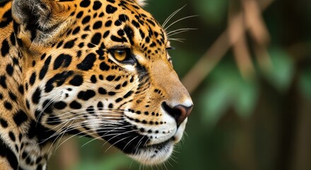 Obraz premium Majestic Jaguar Profile Close-up