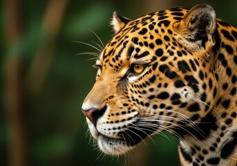 Fototapeta premium Majestic Jaguar Profile Close-up