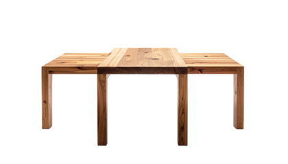 Wooden extendable dining table with a natural finish