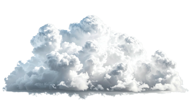 White fluffy cumulus cloud against a dark transparent background - Powered by Adobe
