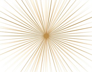 Obraz premium Abstract golden sunburst pattern with emanating rays, creating a dynamic visual effect of expansion and light on a pristine white canvas, ideal for backgrounds and decorative elements
