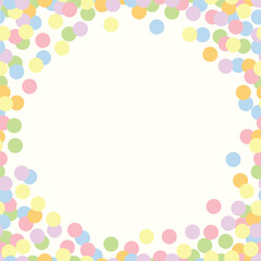 CONFETTI rainbow circle round pastel sparkle frame background template random scattering sprinkle element decorative pretty wallpaper