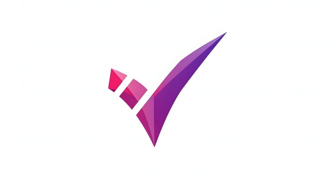 A stylized, modern logo featuring a purple and pink checkmark symbol, representing validation. - Powered by Adobe