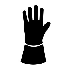 Wear Gloves Welding Protection Black Icon, Vector Illustration, Isolate On White Background Label.EPS10
