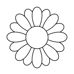 Minimalist Daisy Flower Line Art Illustration for Coloring or Design