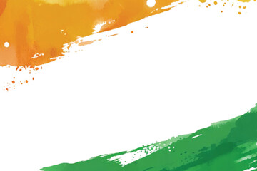 Obraz premium Indian republic day watercolor background: 26 january tricolour orange saffron and green or 15 august independence day transparent png vector image banner, national, freedom,