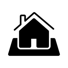 Obraz premium Vector solid black icon for House