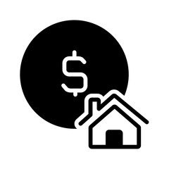 Vector solid black icon for Mortgage