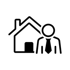 Vector solid black icon for Property agent