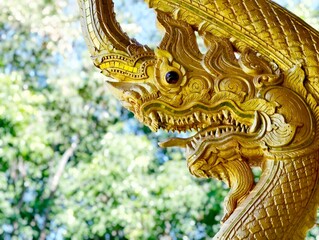 golden dragon statue in thailand