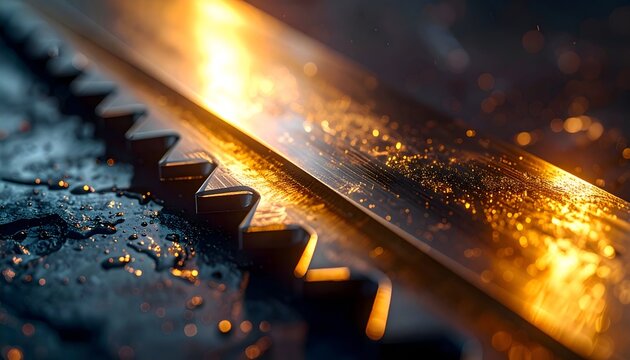Close Up of Metallic Gear Cogwheel with Sparks and Fire Effects in Industrial Setting