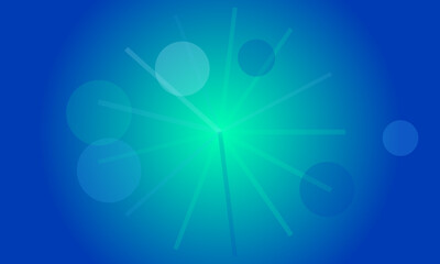 Abstract glowing blue and green digital network with bokeh lights