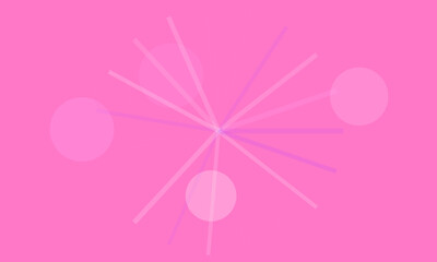 Abstract retro starburst pattern with soft pink circles and lines
