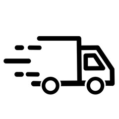 delivery truck icon on white background