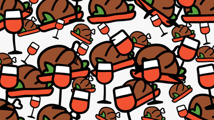 Thanksgiving motion pattern, perfect for dinner invitations, restaurant menus, and foodthemed designs.