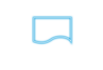 Soft Blue Wavy Frame Neon Outline for Creative Abstract and Modern Backgrounds