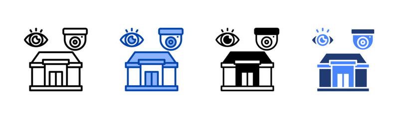 Surveillance icon set multiple style collection