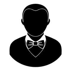 Businessman icons of men in business attire like hat, tie, or bow tie as vector silhouette avatars