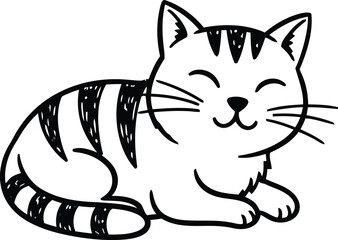 Vector illustrations of cat different breeds set, cute pet animals, lovely kitten on white background in flat style design.