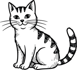 Vector illustrations of cat different breeds set, cute pet animals, lovely kitten on white background in flat style design.