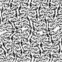 Black and white seamless floral damask pattern vector illustration for vintage wallpaper design or retro fabric decoration