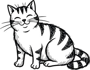 Vector illustrations of cat different breeds set, cute pet animals, lovely kitten on white background in flat style design.