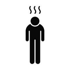 Depression icon. Simple solid style. Depression silhouette symbol design. Simple glyph illustration on white background.