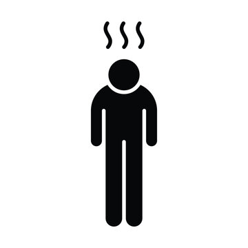 Depression icon. Simple solid style. Depression silhouette symbol design. Simple glyph illustration on white background.