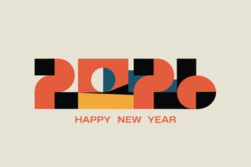 Happy new year 2020 abstract geometric design