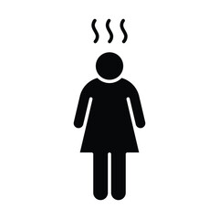 Depression icon. Simple solid style. Depression silhouette symbol design. Simple glyph illustration on white background.