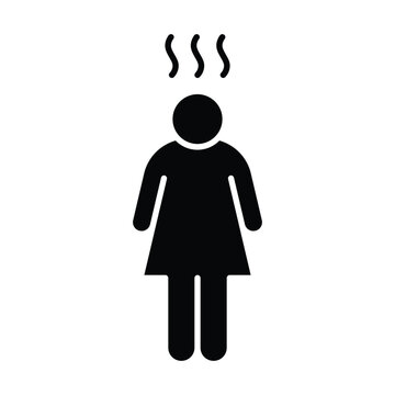 Depression icon. Simple solid style. Depression silhouette symbol design. Simple glyph illustration on white background.