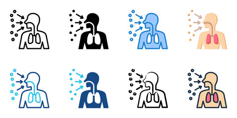 Fototapeta premium Airborne Particles icon set multiple style collection 