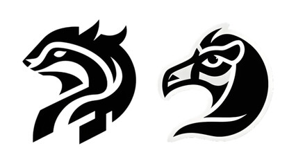 bird head logo set
