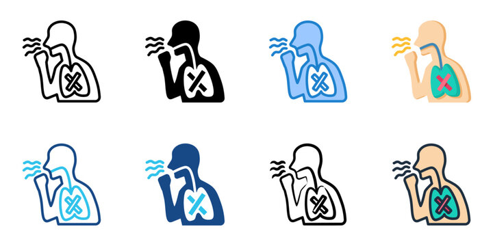 Lung Irritant icon set multiple style collection 

