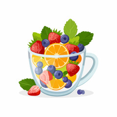cup of tea with berries