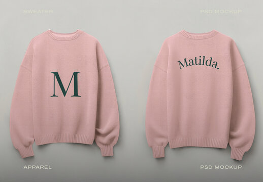 Pink Sweater Mockup Design Psd 