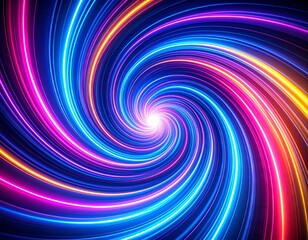Fototapeta premium Vibrant Neon Light Spiral Abstract Background