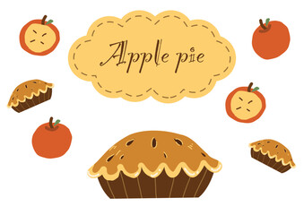 手描きのアップルパイのイラスト