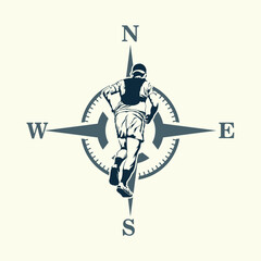 Marathon Trail running logo vector illustration on background