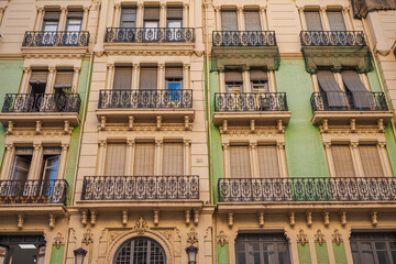 Art Nouveau Building Facade With