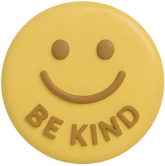 Fototapeta premium Yellow smiley face with be kind message.