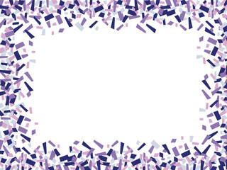 Fototapeta premium CONFETTI paper cut sparkle frame background template random scattering sprinkle element decorative pretty wallpaper purple
