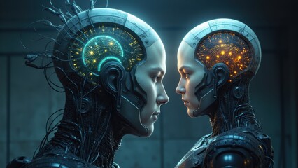 Futuristic Robots with Digital Features