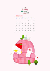 christmas greeting card, Calendar for 2026, new years, little planet, back to school, printable, painting, cute and happy Christmas 