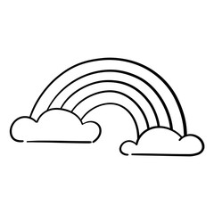 Fototapeta premium Rainbow with clouds